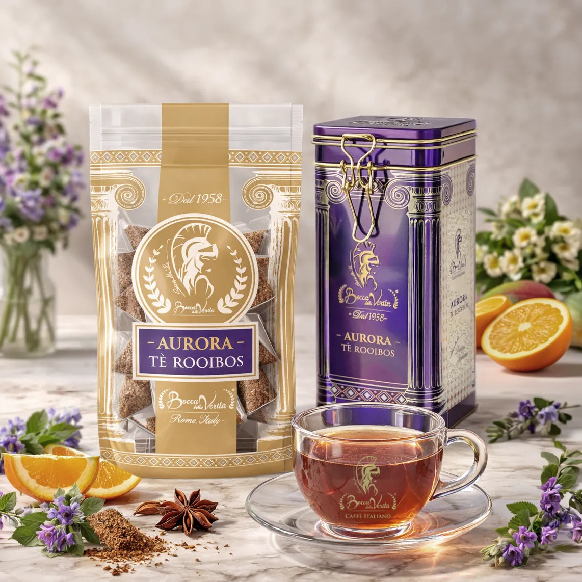 “Aurora” Infuso di Rooibos in buste Piramide