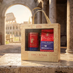 Decorative Aluminum Canister with Hermetic Seal AND 250G Ground Coffee 50% Arabica 50% Robusta