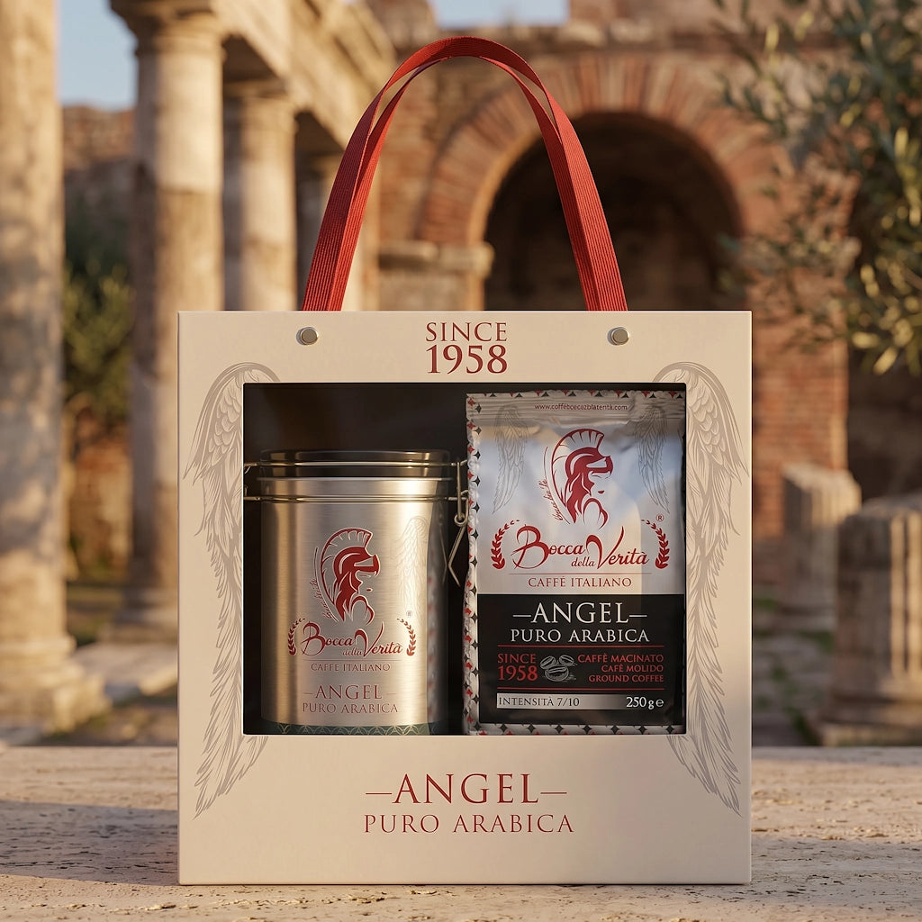 LATTINA Decorativa in Alluminio con Chiusura Ermetica CON CAFFÈ Macinato di 250G 100% Arabica