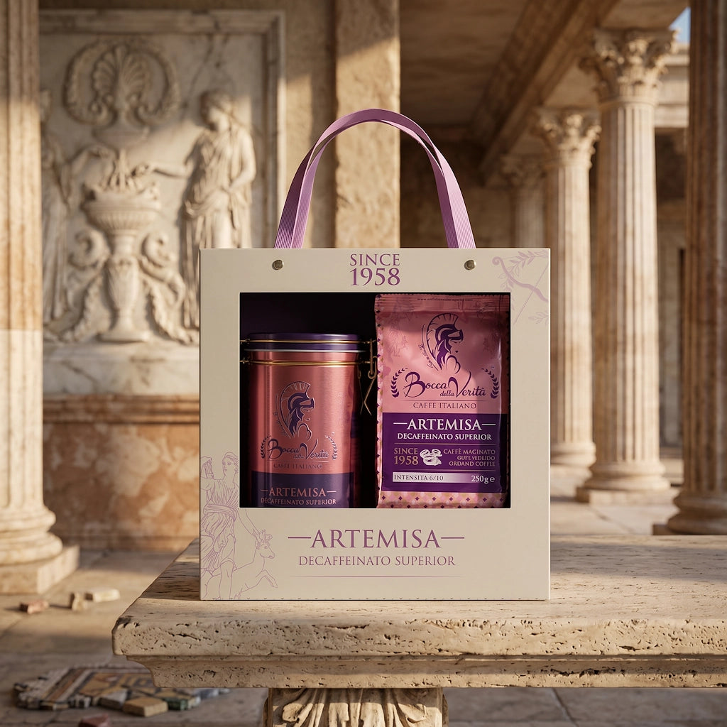 LATTINA Decorativa in Alluminio con Chiusura Ermetica CON CAFFÈ Macinato di 250G