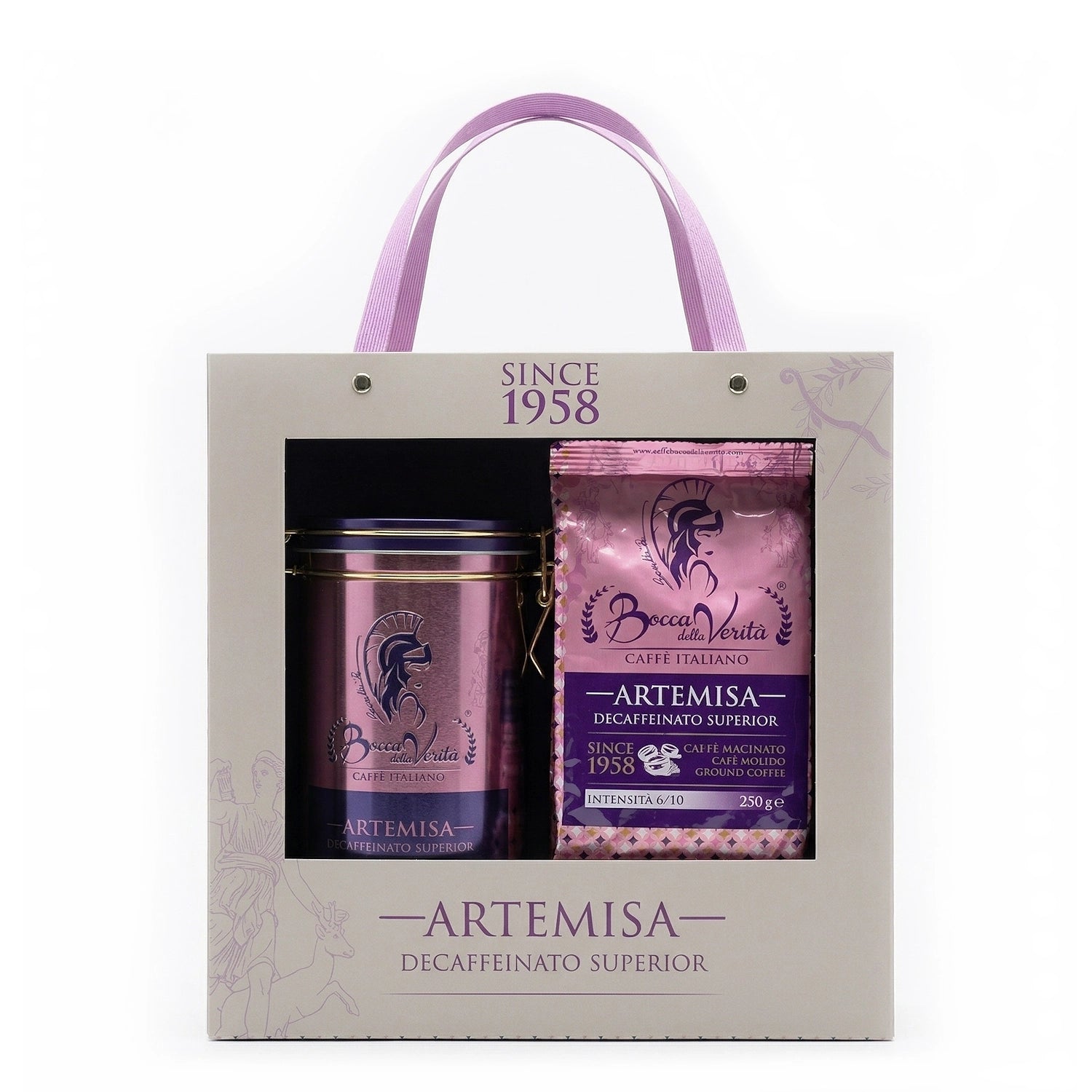 LATTINA Decorativa in Alluminio con Chiusura Ermetica CON CAFFÈ Macinato di 250G