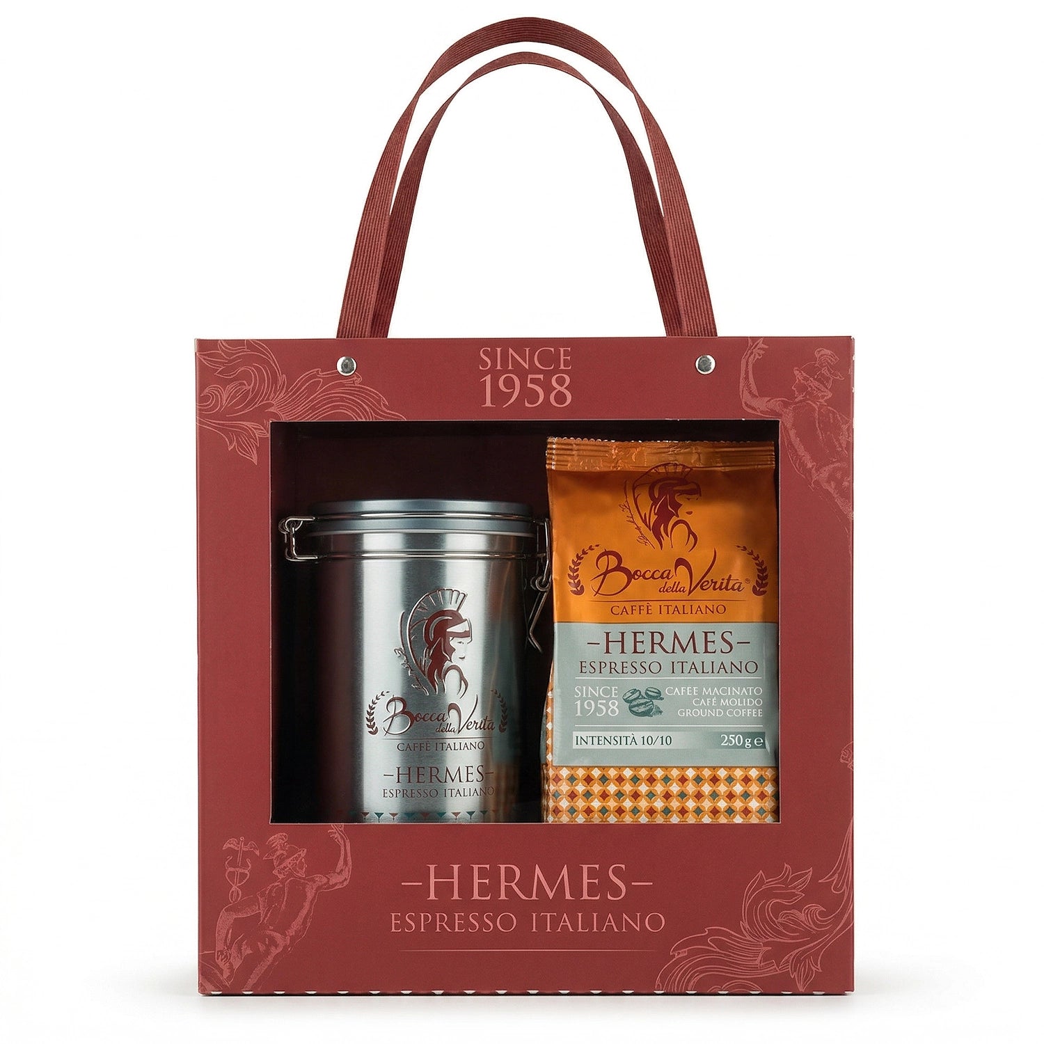 LATTINA Decorativa in Alluminio con Chiusura Ermetica CON CAFFÈ Macinato di 250G