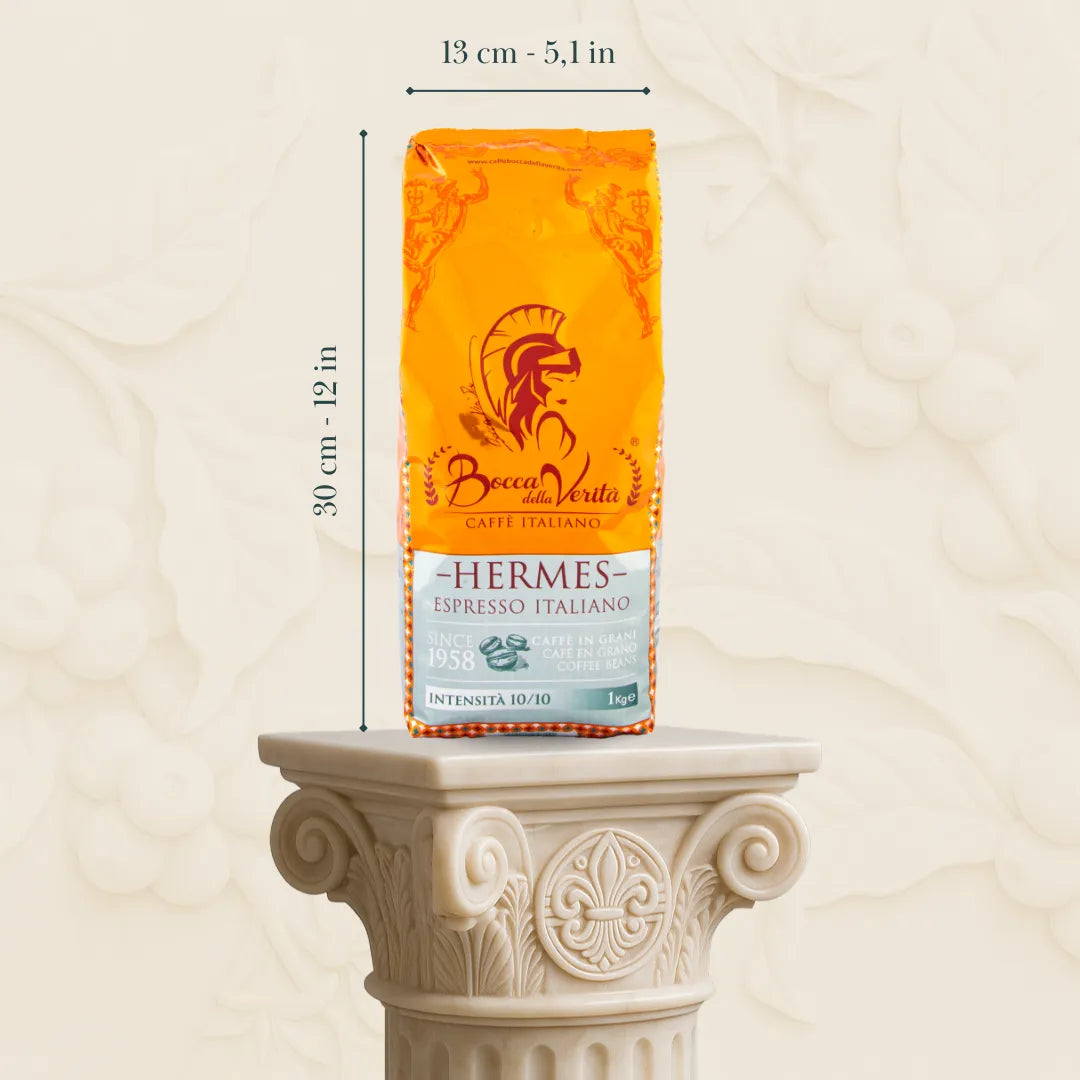 Medidas Paquete de café en grano Bocca della Verità Hermes Espresso Italiano de 1 kg