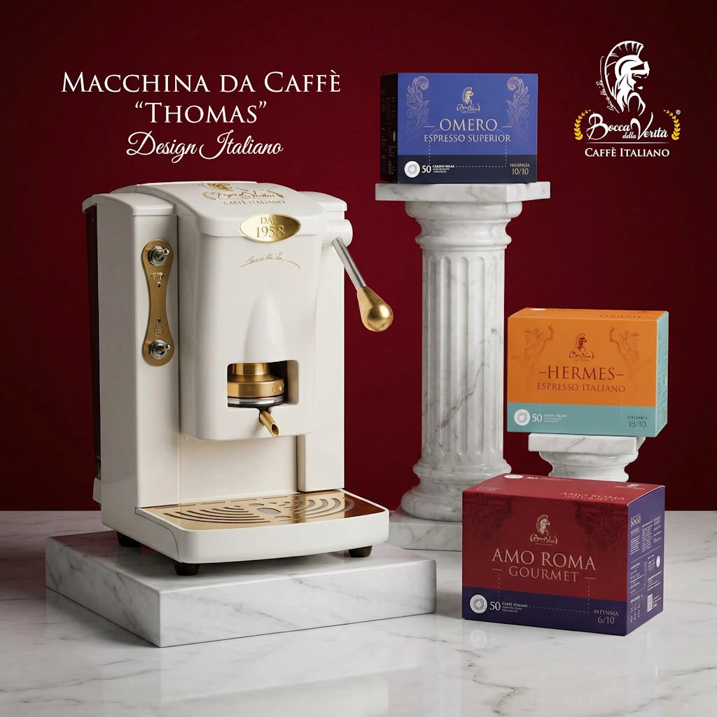 PROMOZIONE  “Thomas” Macchina da Caffè ESE 44mm Bocca della Verità® + 150pz Degustazione Cialde