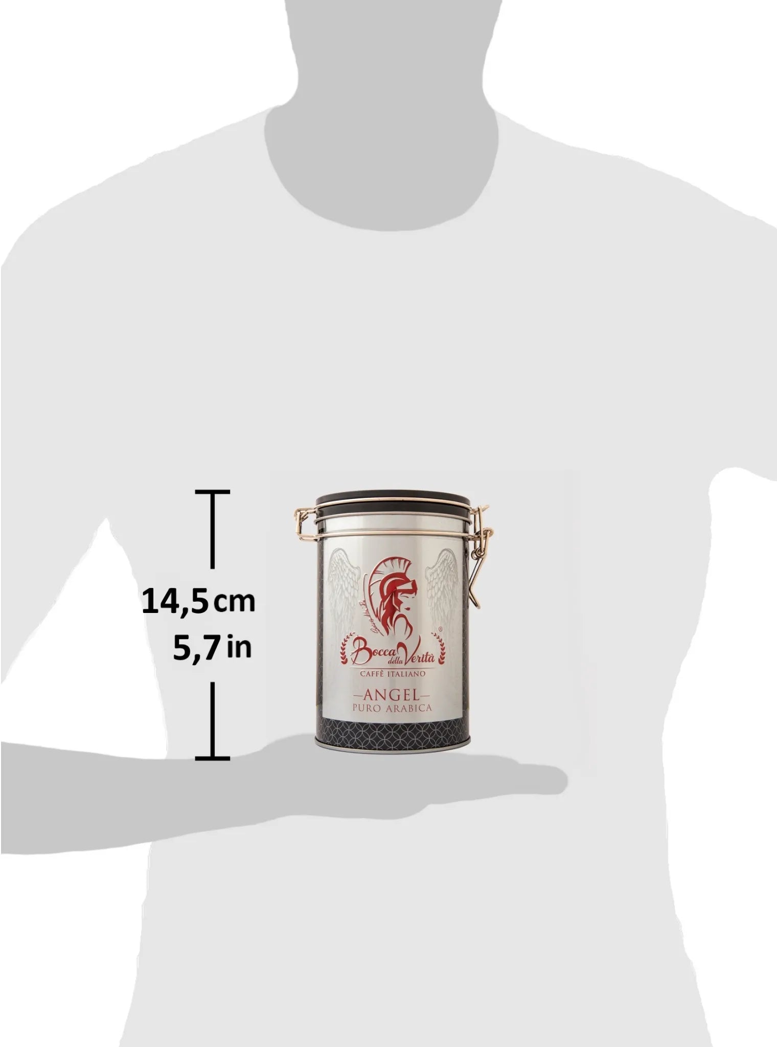 Lattina Decorativa in Alluminio con Chiusura Ermetica per Caffè di 250G