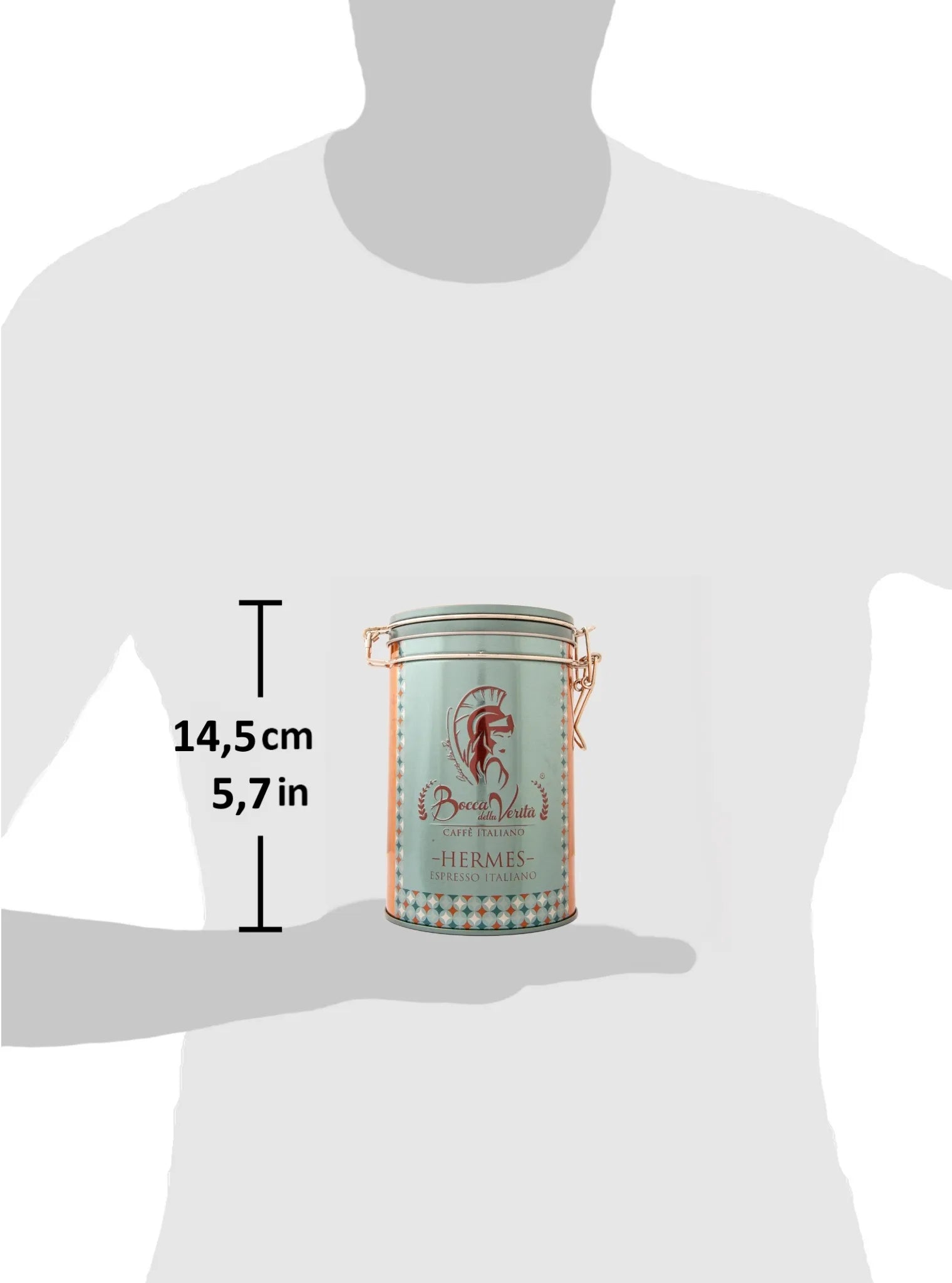 Lattina Decorativa in Alluminio con Chiusura Ermetica per Caffè di 250G