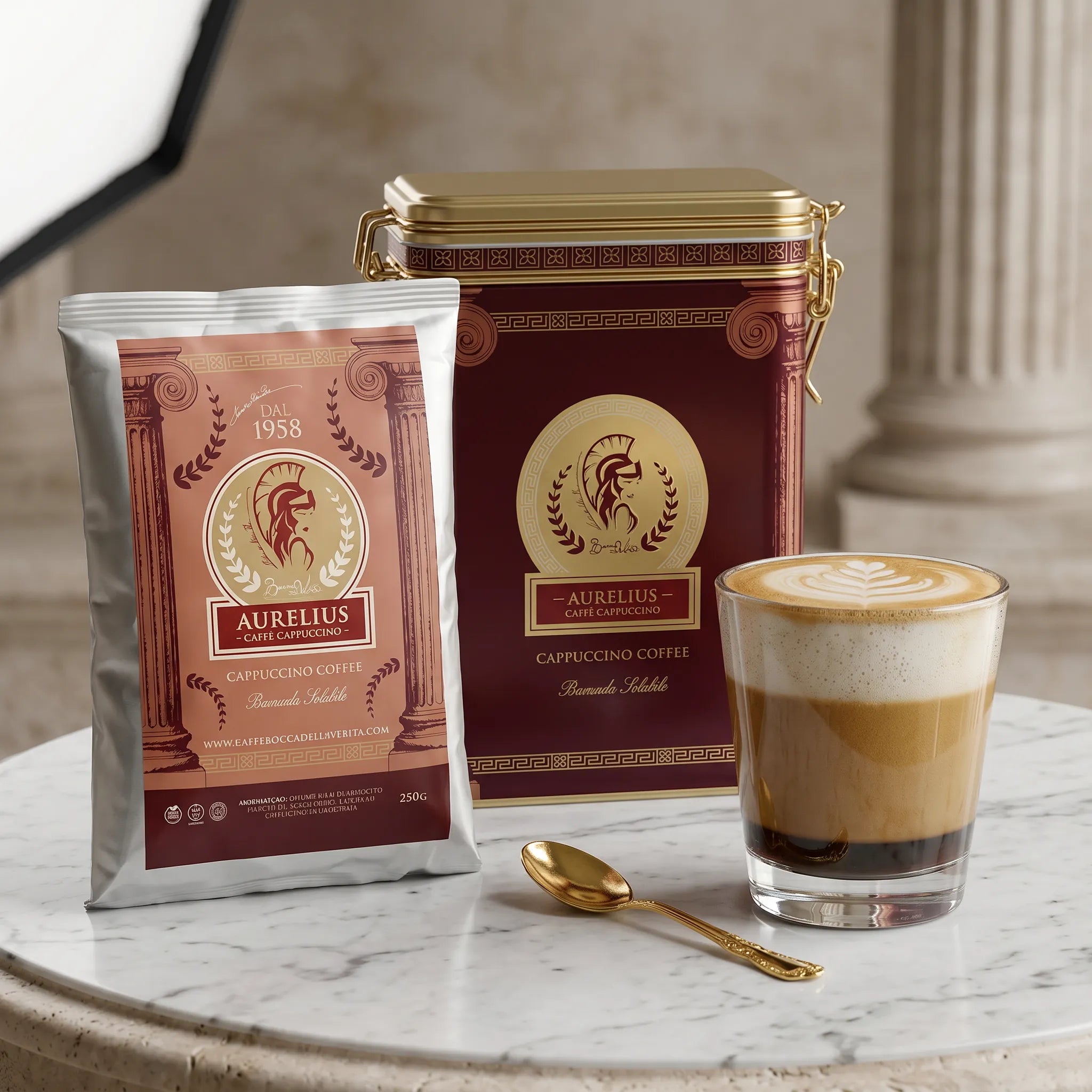 Ginseng Caramel Latte, Soluble Powder, 250g Bag, Made in Italy