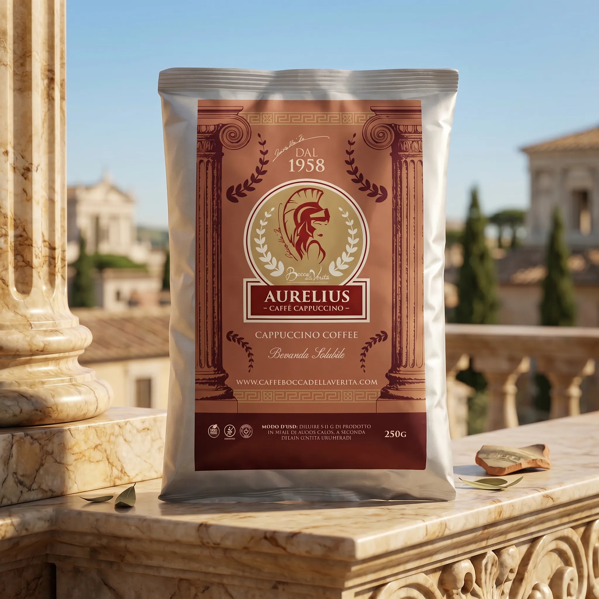 Ginseng Caramel Latte, Soluble Powder, 250g Bag, Made in Italy