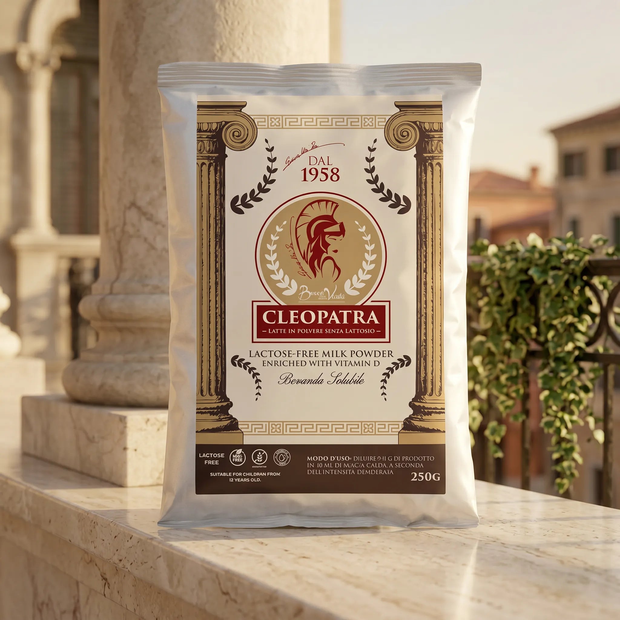 Ginseng Caramel Latte, Soluble Powder, 250g Bag, Made in Italy